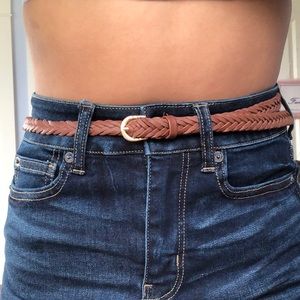 brown braided belt